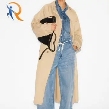 Coat in beige color Button closure at front 1