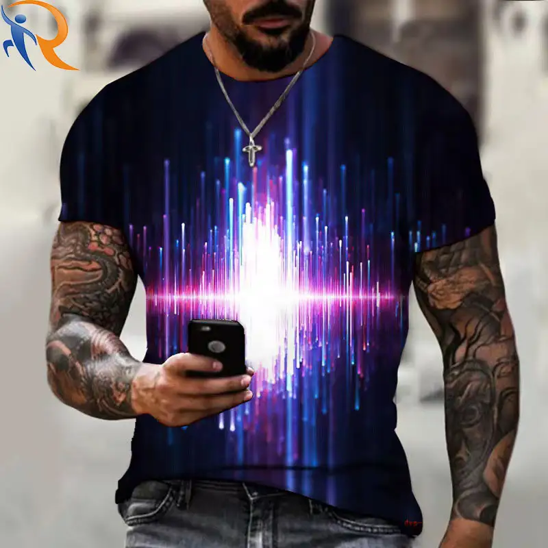 Men's T-shirt Graphic 3D O Neck Oversizeds T-shirs  Digital Printing Series 1 1