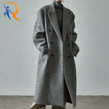 Herringbone Double Coat in Grey 1