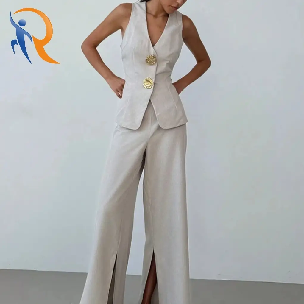 Rose button fashion vest 1