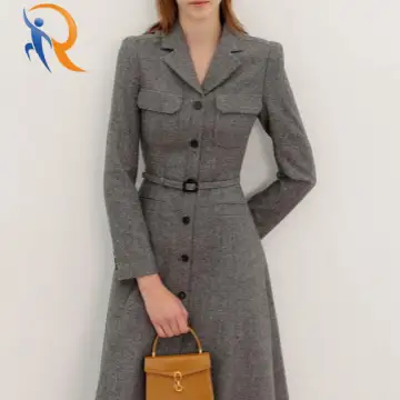 Nia Notched Collar A-line Long Dress 1