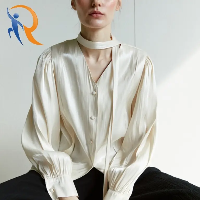 Shimmering Scarf Shirt 1