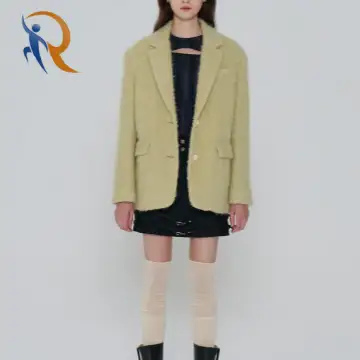 Bouclé Wool Blend Single Overfit Jacket 1