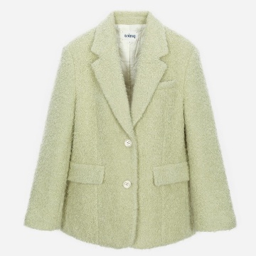 Bouclé Wool Blend Single Overfit Jacket 4
