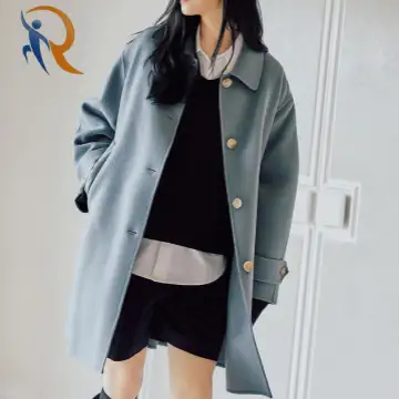 Single Half Handmade Coat Ash Blue 1