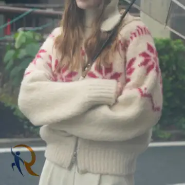 Snowball knit cardigan light beige 1