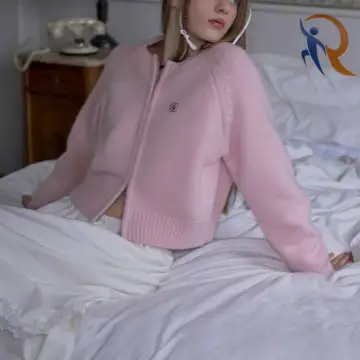 Two way Wool Knit Cardigan in pink color 1