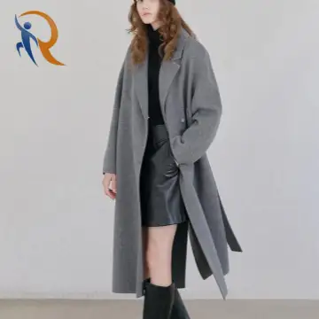 Grey cashmere long coat 1