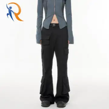 Cargo Flare Pants in Black 1