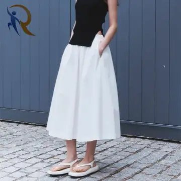 Flare Long Skirt White color 1