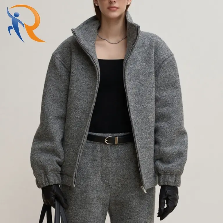High-neck zipper cardigan 1