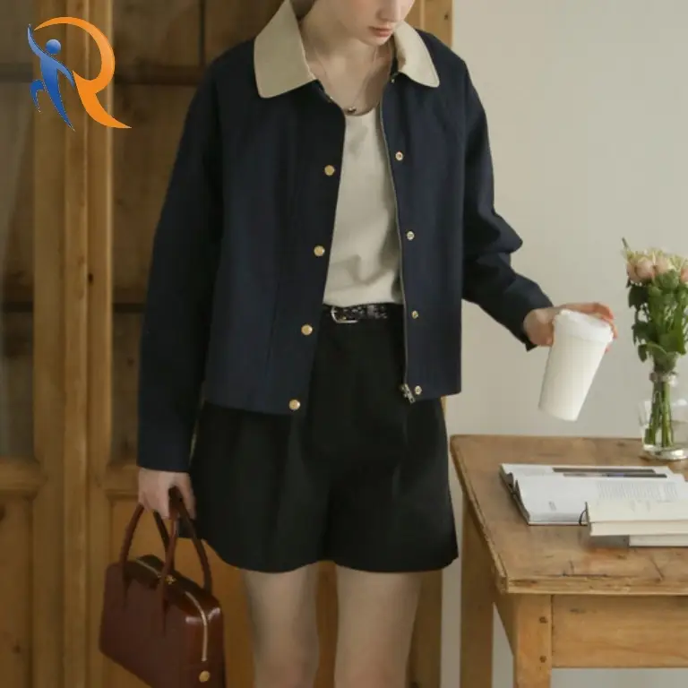 Danna Coloring Collar Gold Button Jumper 1