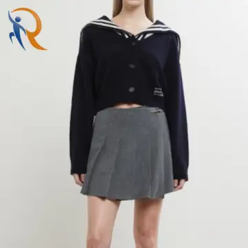 Sailor Collar Cardigan - Navy 1