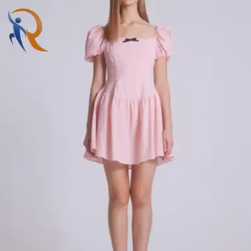 Puff Sleeve Cotton Babydoll Dress 1