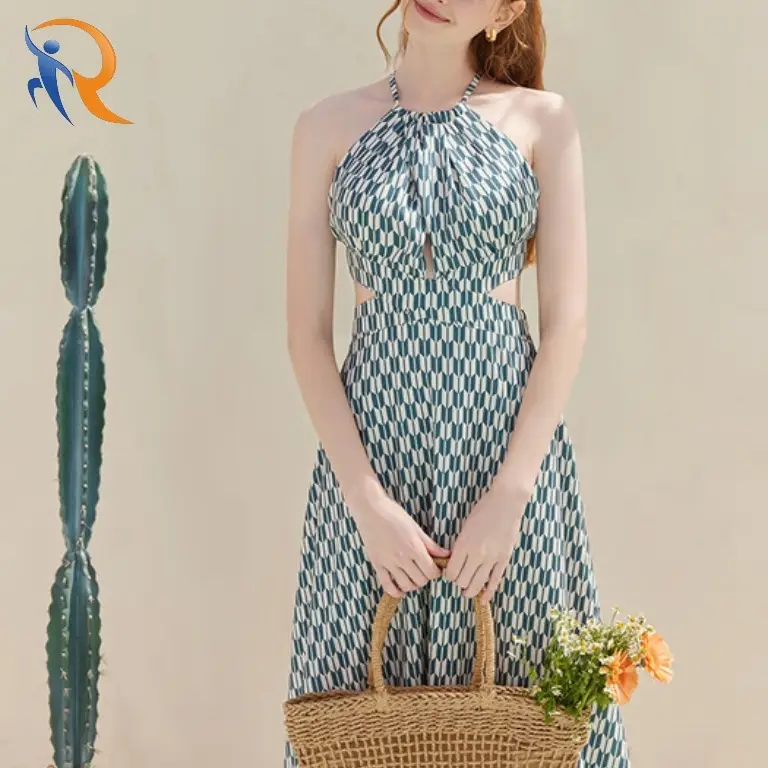 Dahlia Halter Dress Green 1