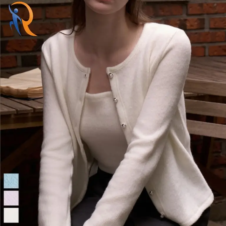 Fluffy button cardigan 1