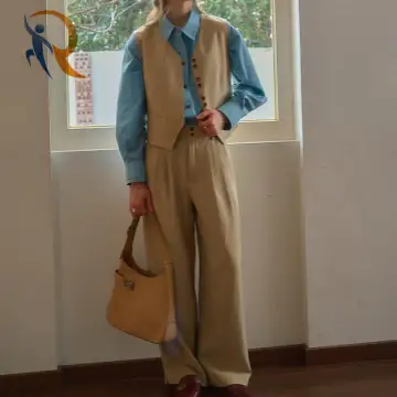 Layered Viscose Linen Wide Pants 1