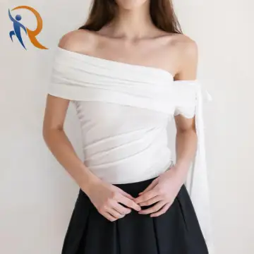 SHIRRING OFF SHOULDER T-SHIRT 1