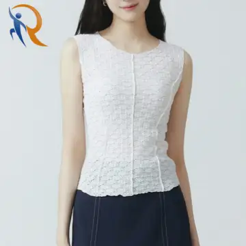 ITSMYSHA Sleeveless Lace Jersey Top 1