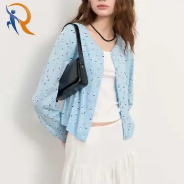 Flower Print Cardigan in blue 1