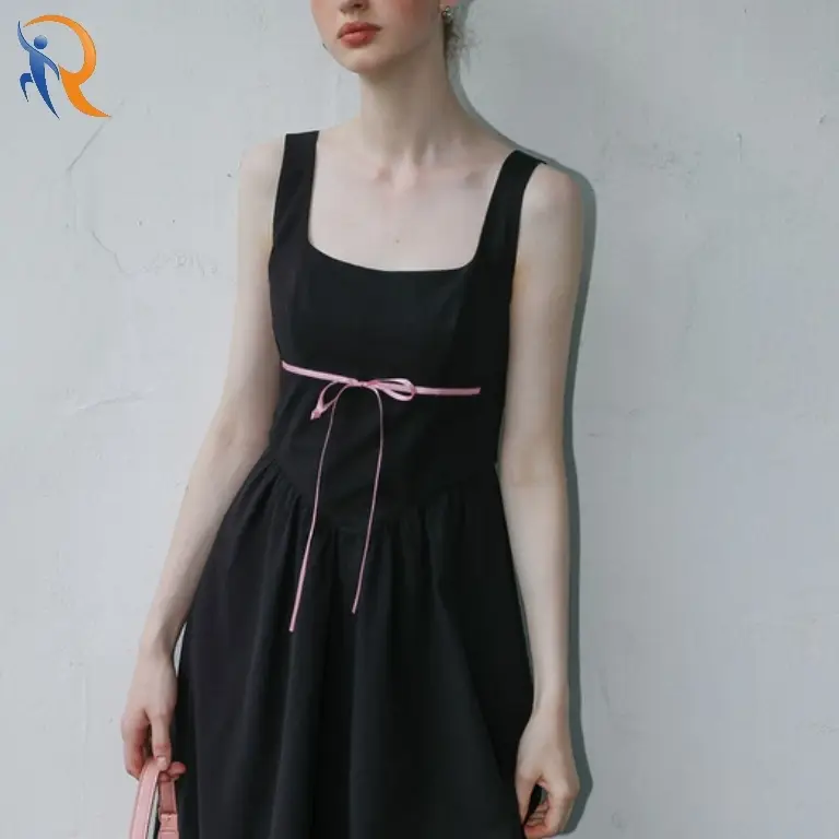 Line ribbon sleeveless dress 1