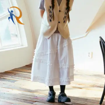Nylon Frill Cancan Long Skirt 1