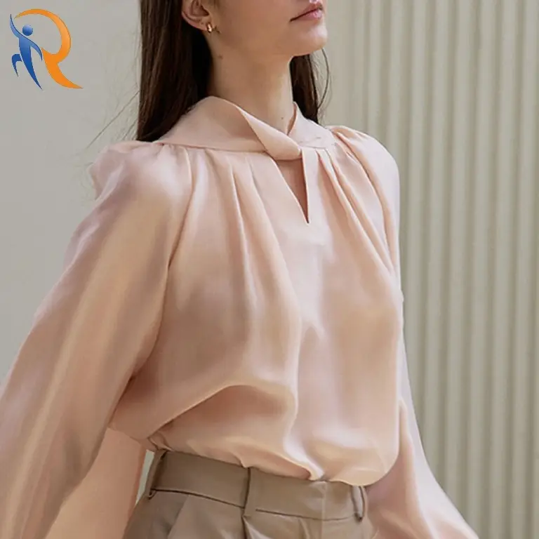 TWIST TWO WAY TIE BLOUSE Y PEACH 1
