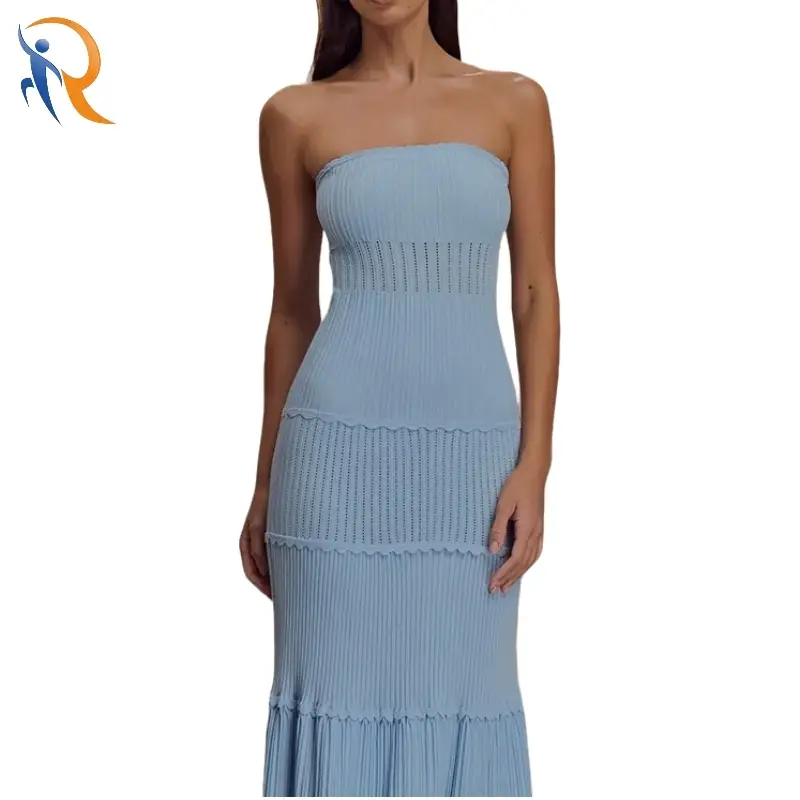 Women's Slim Fit Knit Off-Shoulder Maxi Dress 1