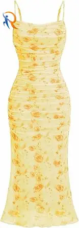 Women's Floral Bodycon Midi Dress 1