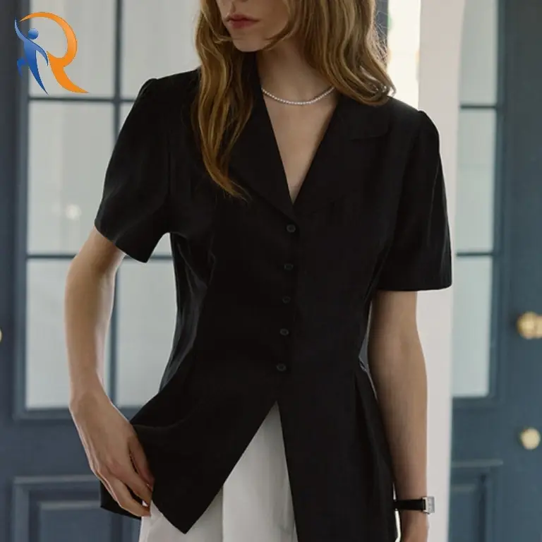 Classic Open Collar Blouse 1