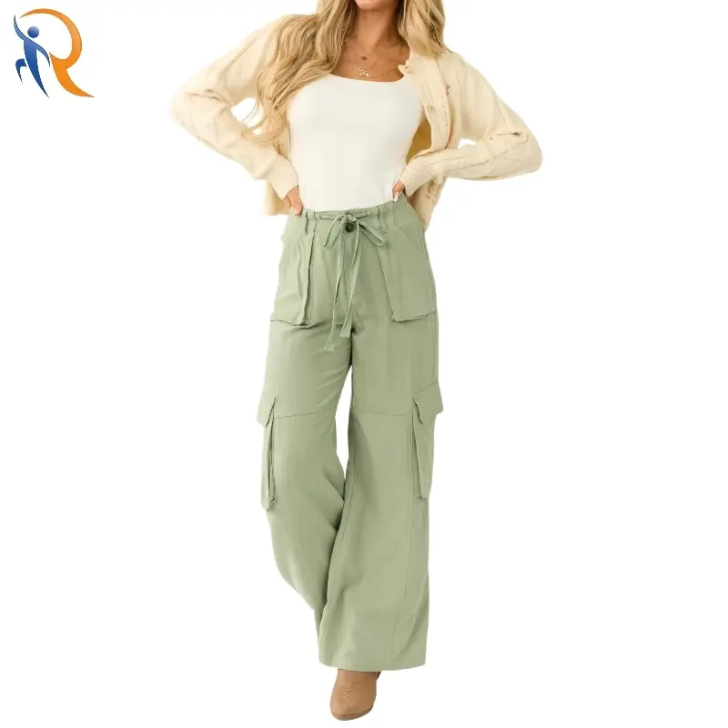 High Waist Relaxed Fit Wide Leg Cargo Pants 1