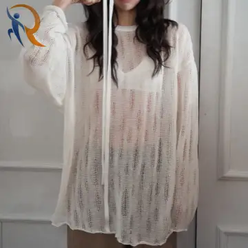 See-through Loose Fit Knit T-shirt 1