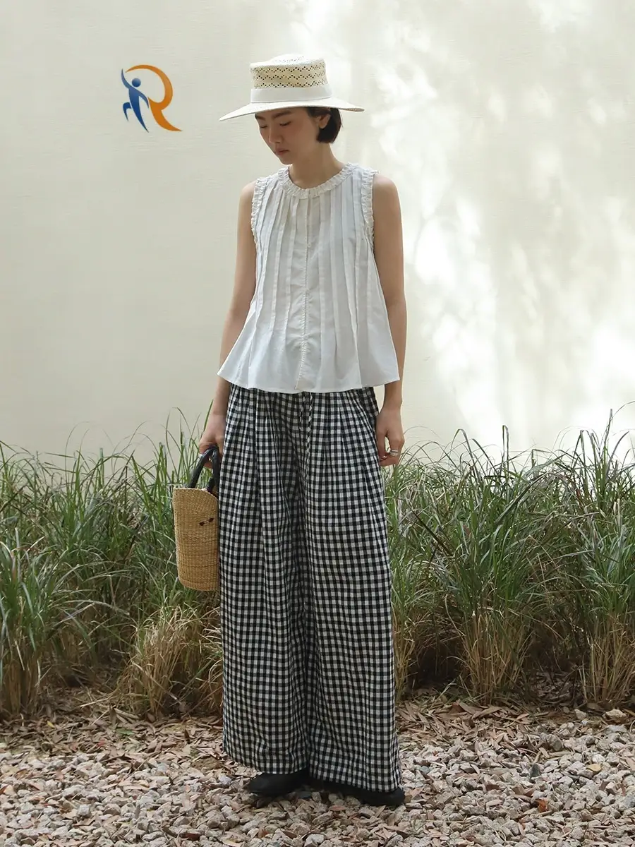 Wide Leg Pants Woman Linen High Waisted 1