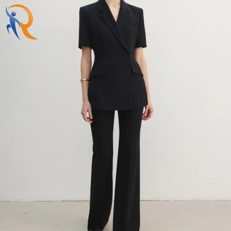 Double breasted tailored half sleeve blazer 1