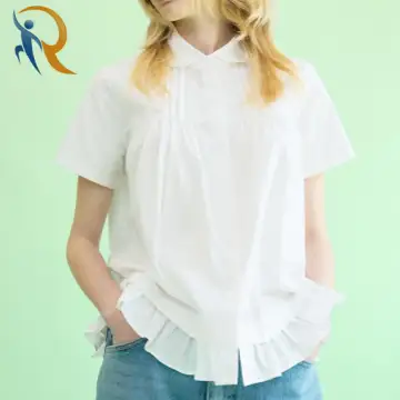 Round Collar Frill Detail Blouse [Ivory] 1