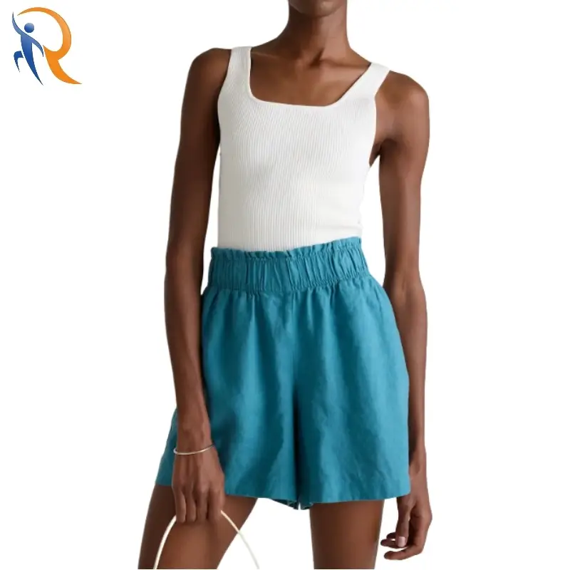 100% Linen High Waisted Shorts 1