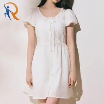 Ribbon Lace Mini Dress [White] 1