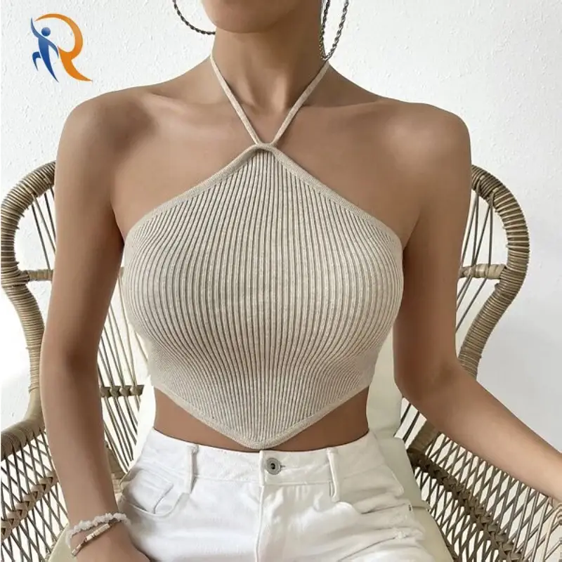 Women Summer Stretch Slim Ribbed Tank Basic Solid Top 1