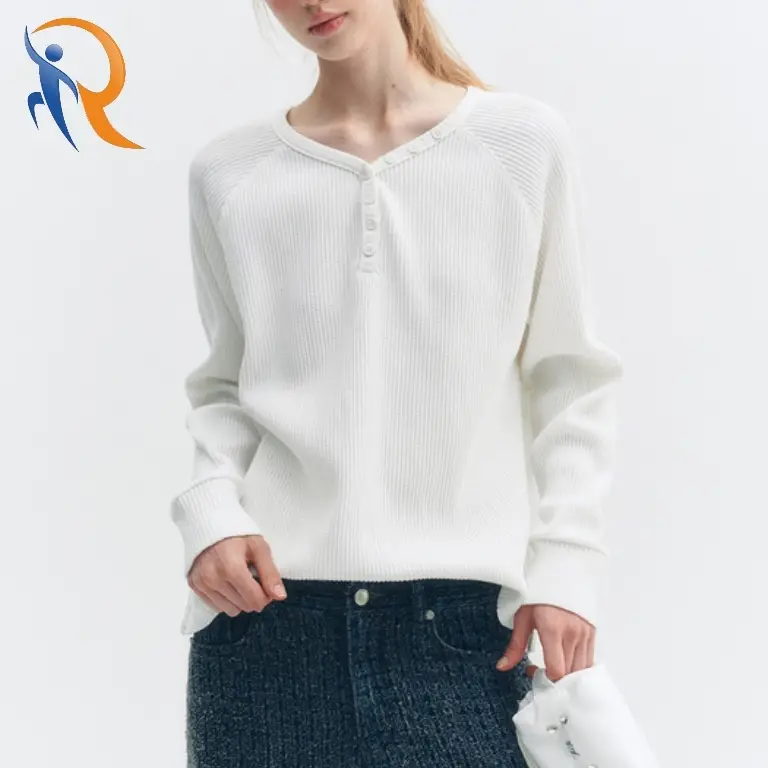 BUTTON BOXY WAFFLE T-SHIRT 1