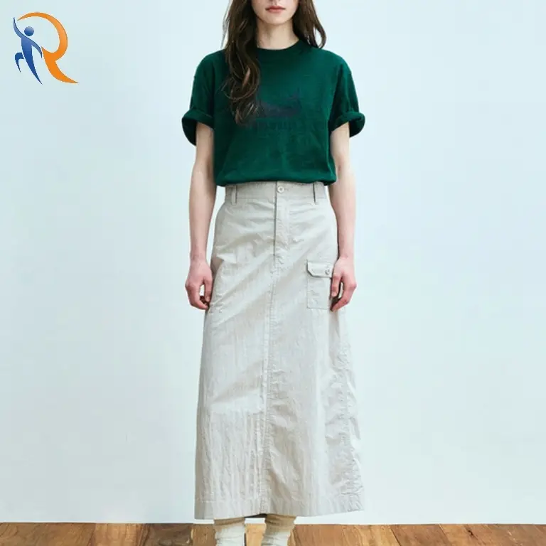 pocket long skirt(womens) light grey 1