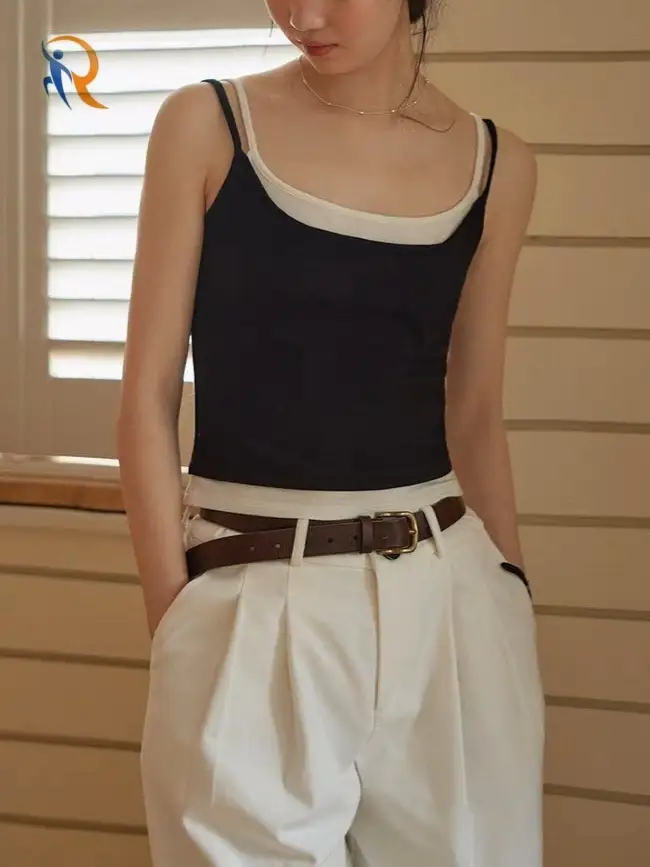 Women's False Two-Piece Short Sleeve Tops 1