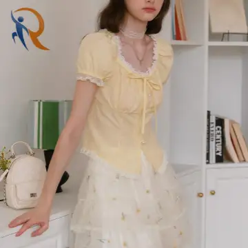 Pearl Button Lace Blouse 1