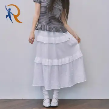 Cancan Shirring Long Skirt 1