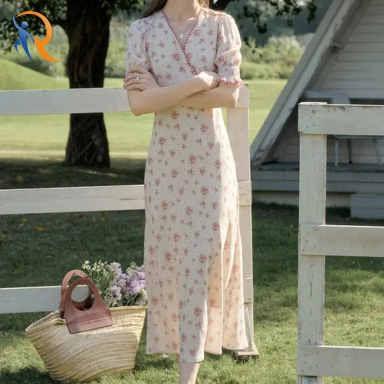 Pink peach puff dress 1