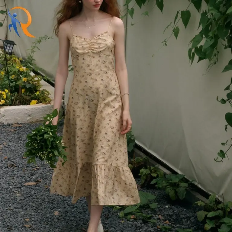 Flower summer A-line slip dress 1