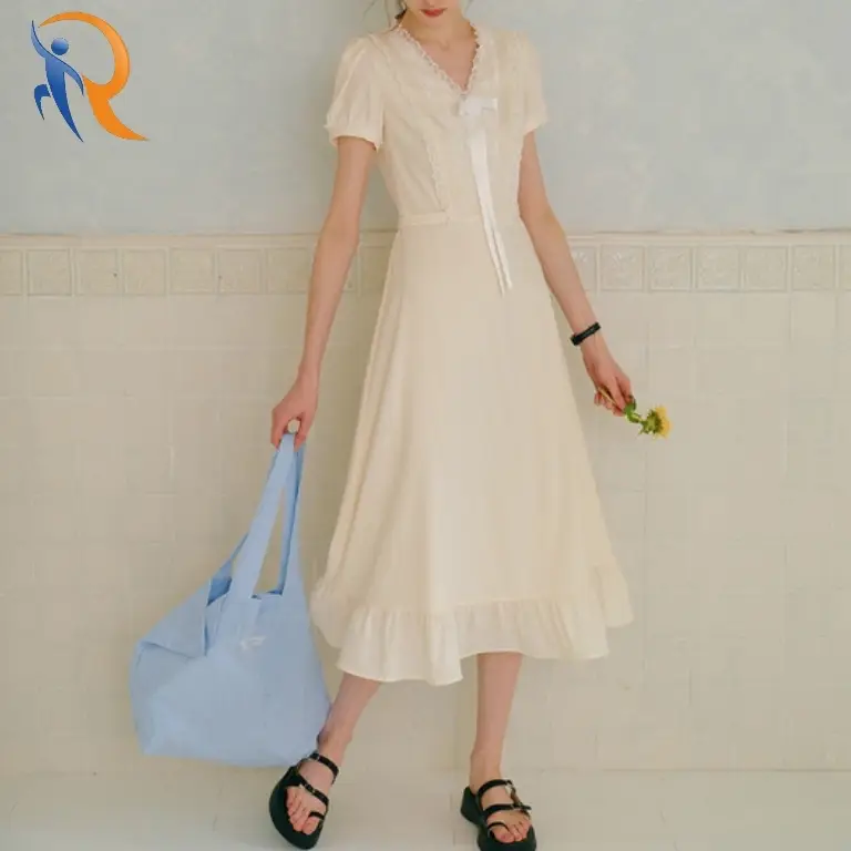 Lace v-neck fishtail dress 1