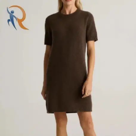 فستان قصير الأكمام من الكشمير المنغولي 1