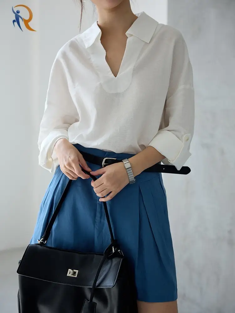 Lightweight Linen Shipt hana In White 1