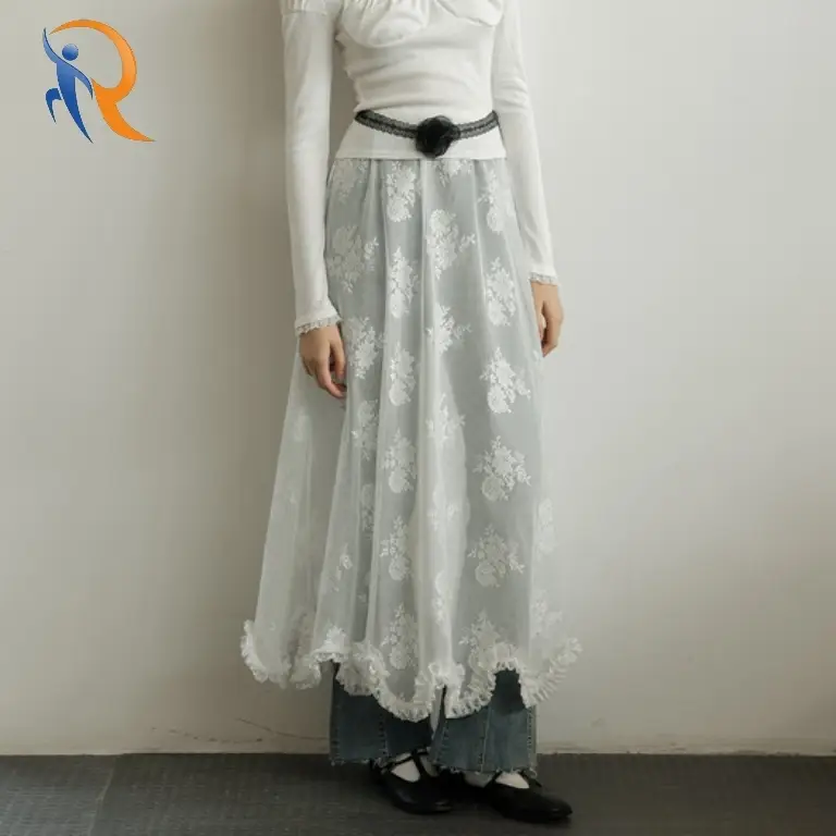 Embroidered mesh skirt 1