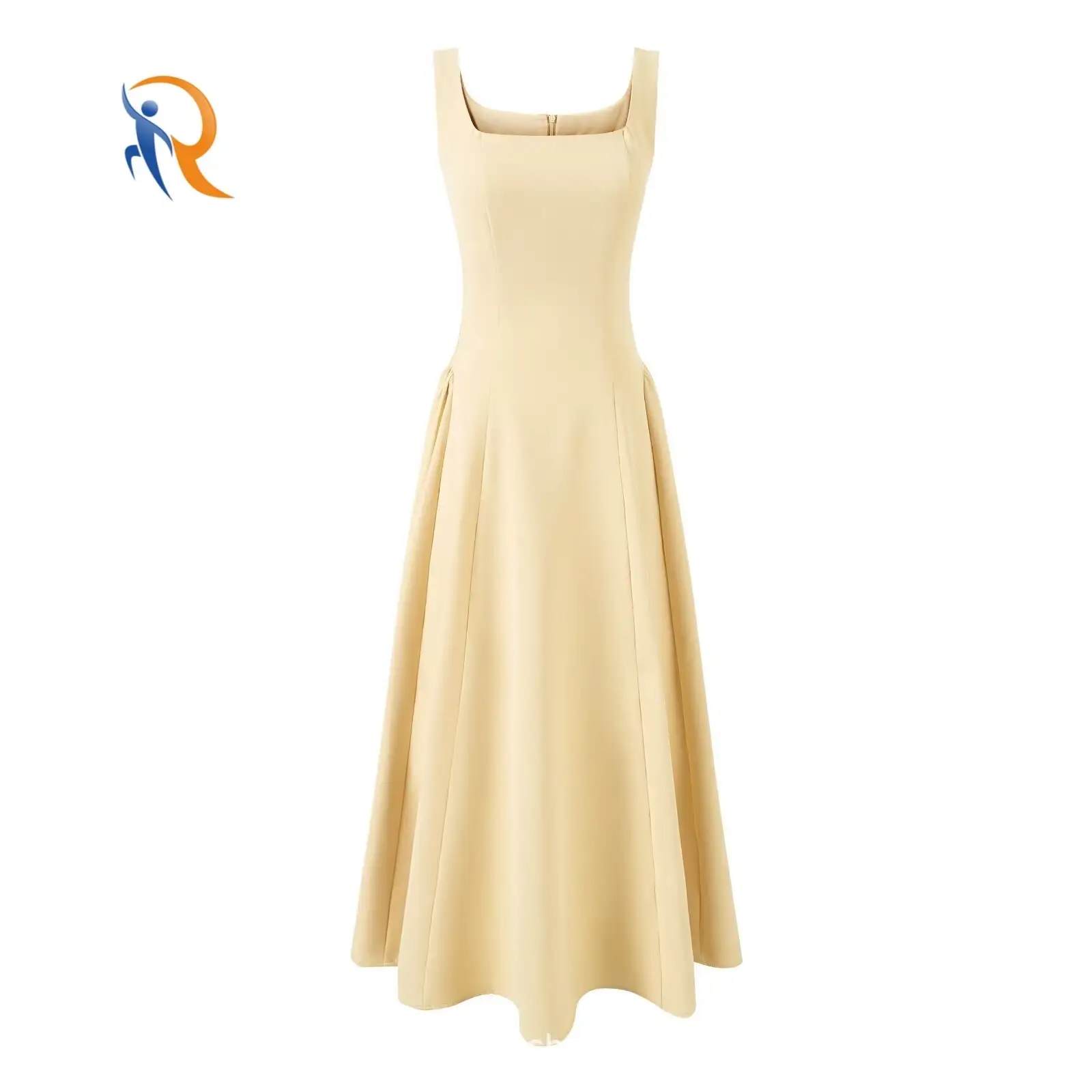 Yellow Sleeveless Midi Dress 1